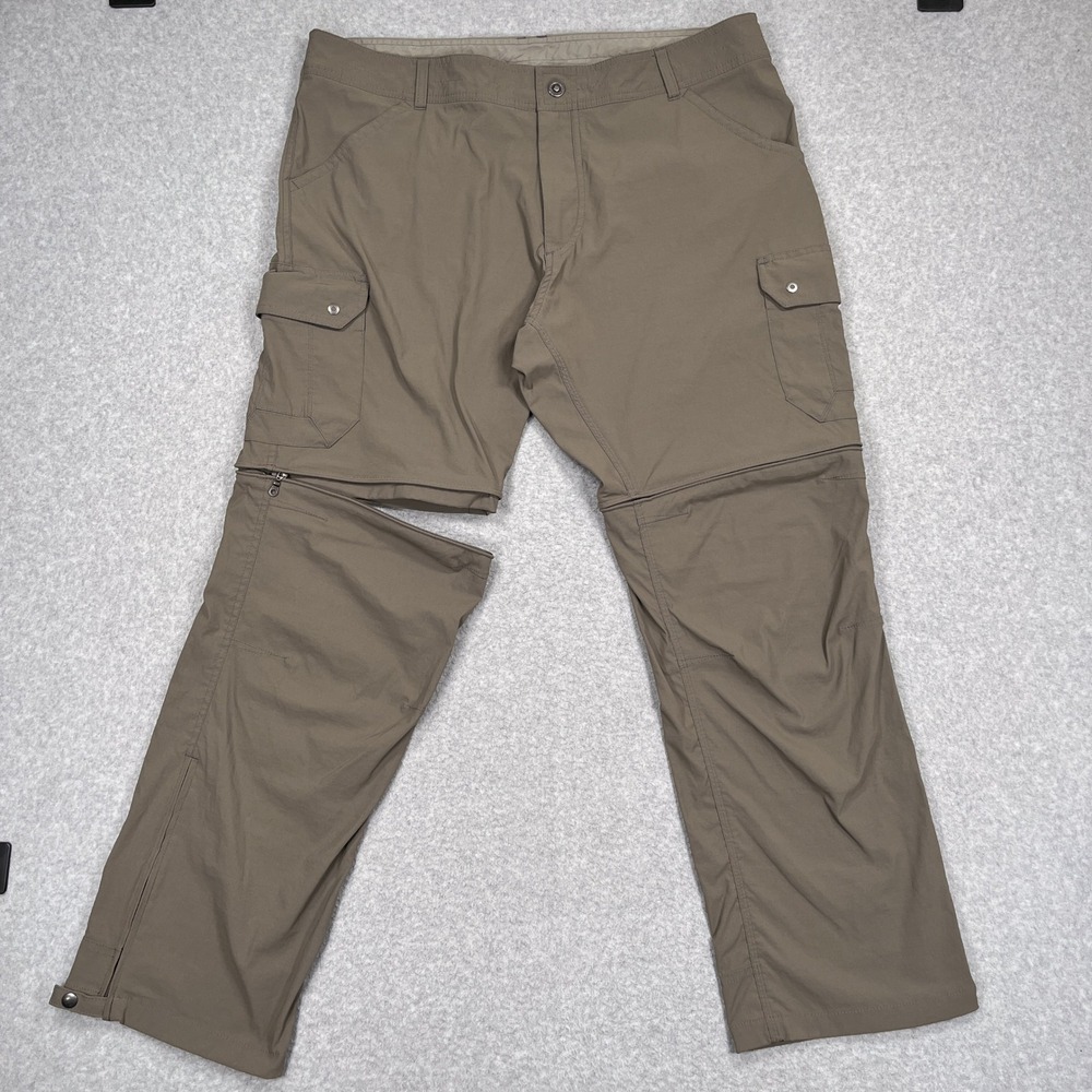 KUHL Renegade Cargo Convertible Pants Mens 40x30 Taupe Stealth Zip System Hiking